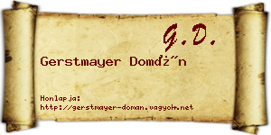 Gerstmayer Domán névjegykártya